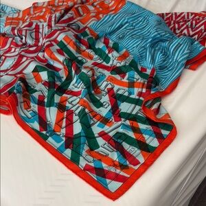 Hermes Multicolor Cashmere & Silk Shawl 140